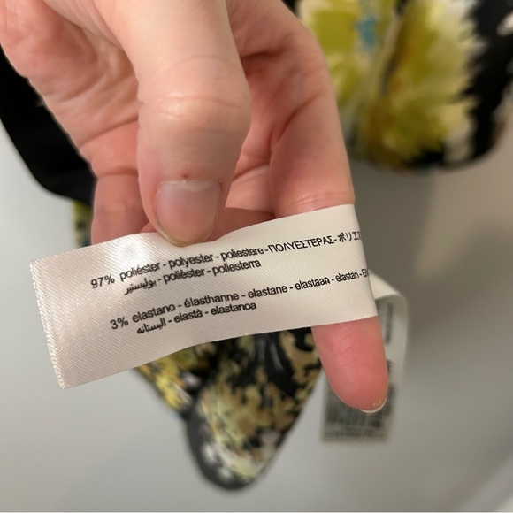 Zara Black Floral Printed Gathered Long Sleeve Mini Dress 7969/257/330 - Picture 9 of 11